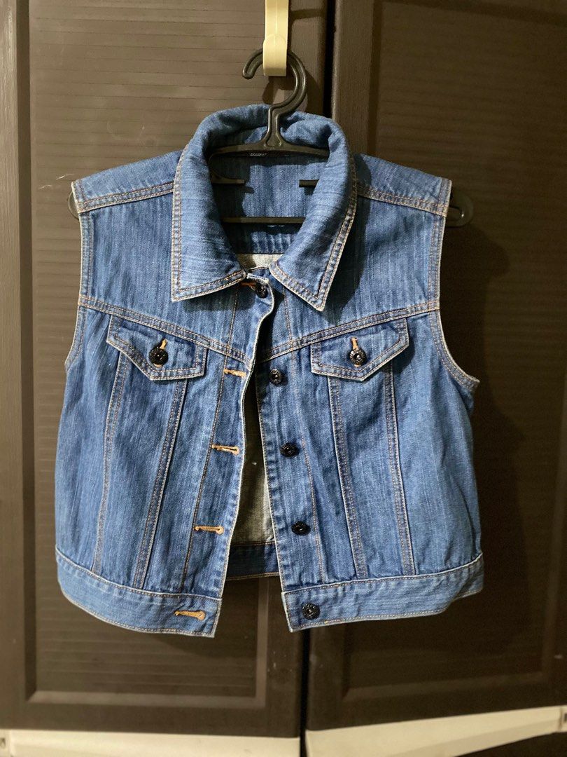 Denim vest gap best sale
