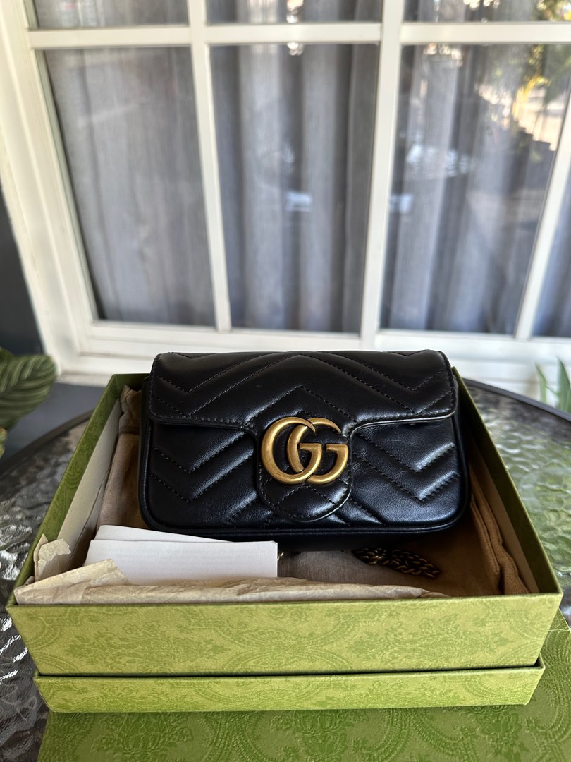 Gucci Marmont Supermini Black GHW 2022 on Carousell