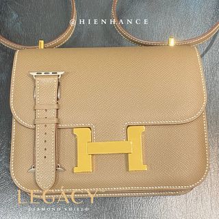 Hermes 110cm Tressage Cuir Chevron 25mm Bag Strap