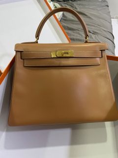 HERMES Haut a courroies 32 hand bag E Box calf leather Orange GHW Used