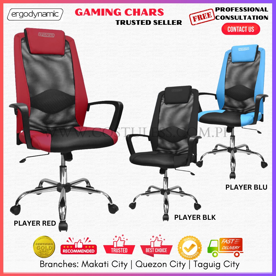 HIGH BACK GAMING FAUX LEATHER CHAIR, Ergodynamic Chair Office Furniture, Work From Home Chair