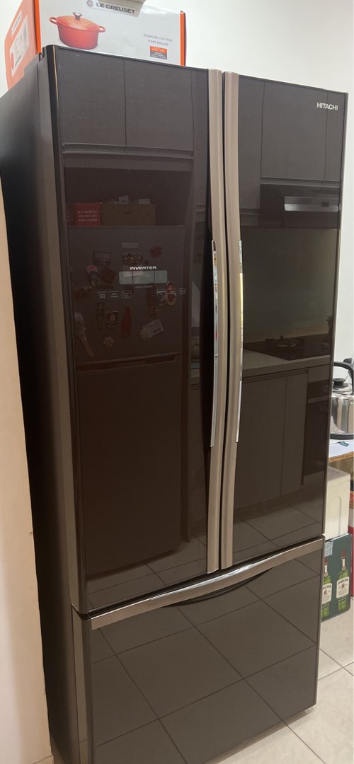 HITACHI RWB560P2M French Bottom Freezer 3 Door 510L REFRIGERATOR, TV