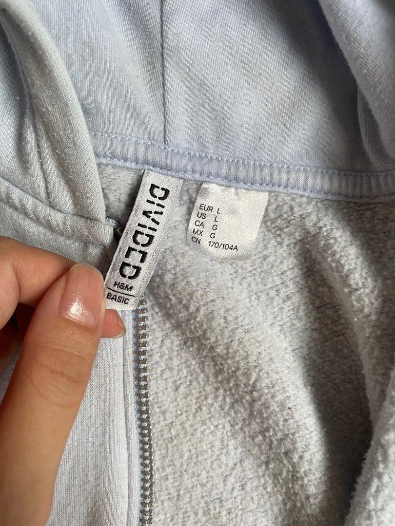 H M baby blue hoodie Women s Fashion Tops Other Tops on Carousell