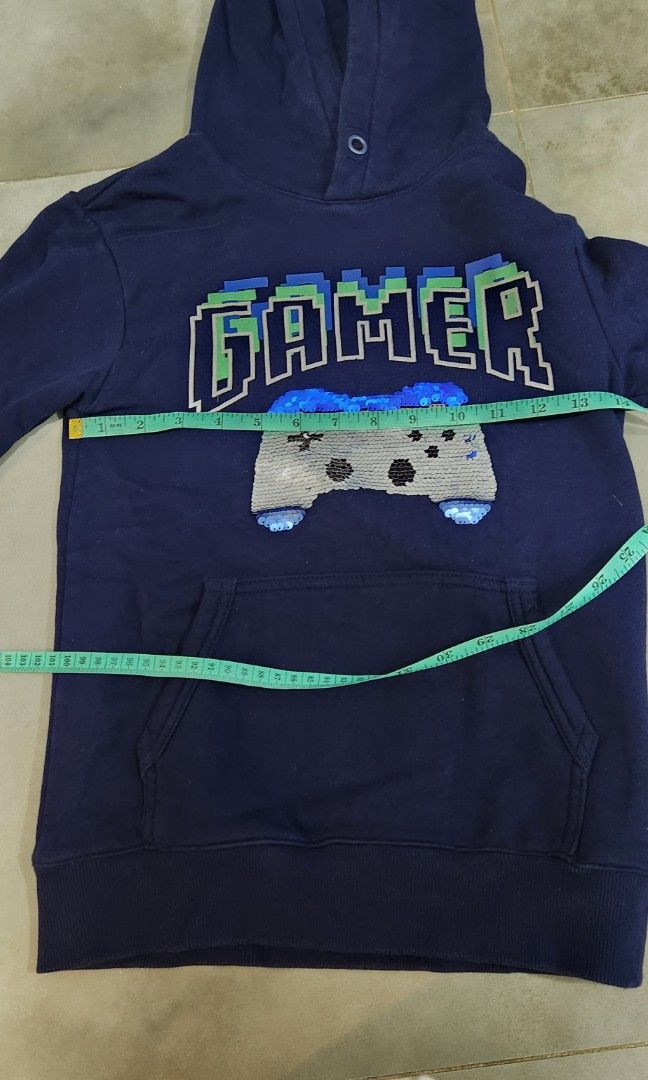 H M Gamer sequin hoodie Babies Kids Babies Kids Fashion on Carousell