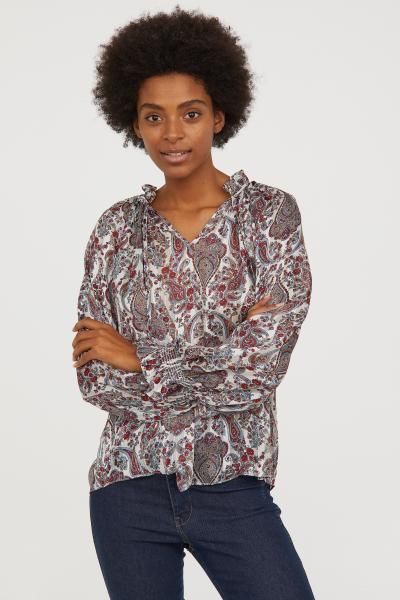 H&m blouse with best sale smocking