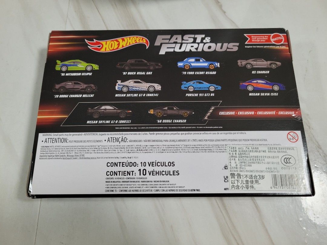 Hot Wheels Fast and Furious Box Set of 10 cars, Hobbies & Toys, Toys & Games on Carousell