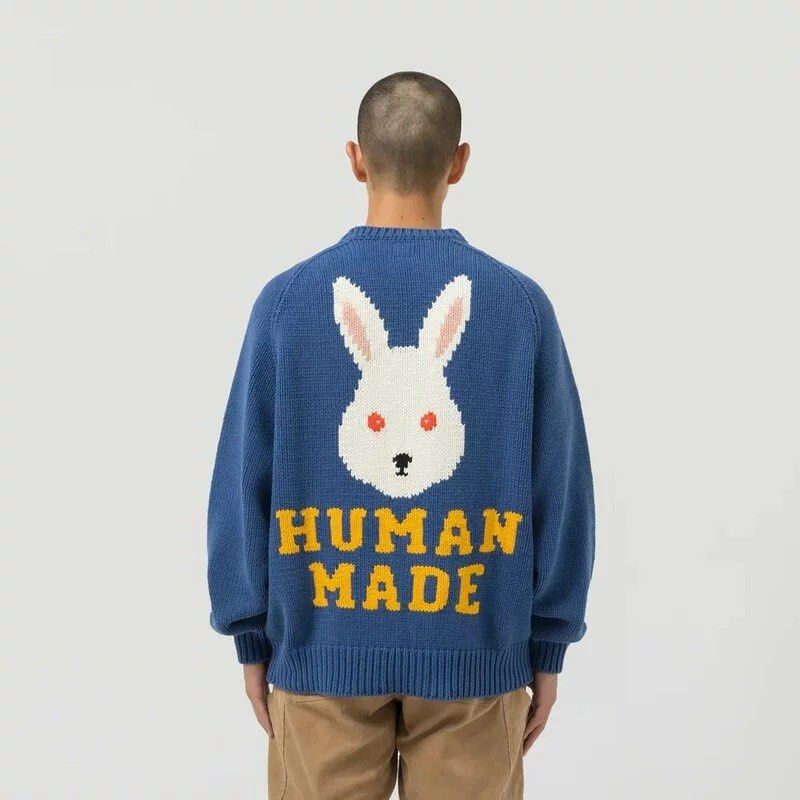 Human made rabbit raglan knit sweater (XL), 男裝, 上身及套裝, 衛衣