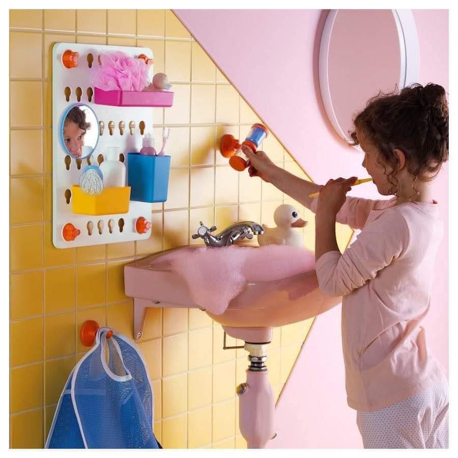 IKEA kids bathroom mirror set with rubber duckies & bath crayons LADDAN ...