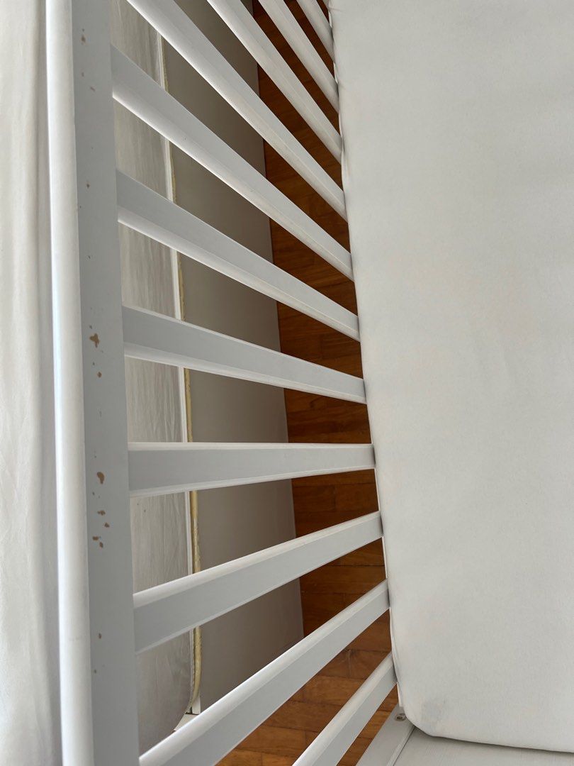 IKEA Sundvik Baby Cot, Skonast Mattress, Len Fitted Sheets for Cot