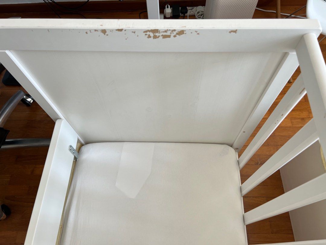 IKEA Sundvik Baby Cot, Skonast Mattress, Len Fitted Sheets for Cot