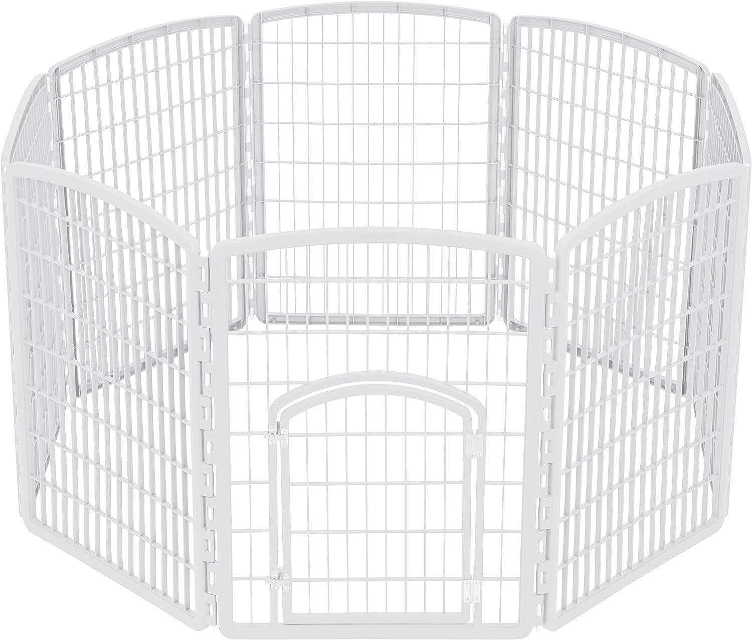IRIS USA 34" Exercise 8Panel Pet Playpen with Door, Dog Playpen, Puppy
