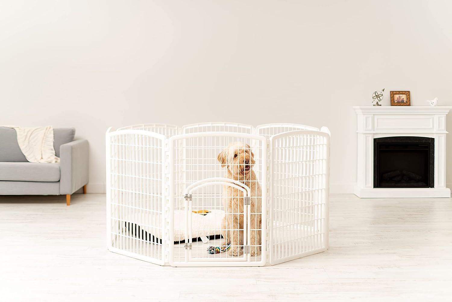 IRIS USA 34" Exercise 8Panel Pet Playpen with Door, Dog Playpen, Puppy