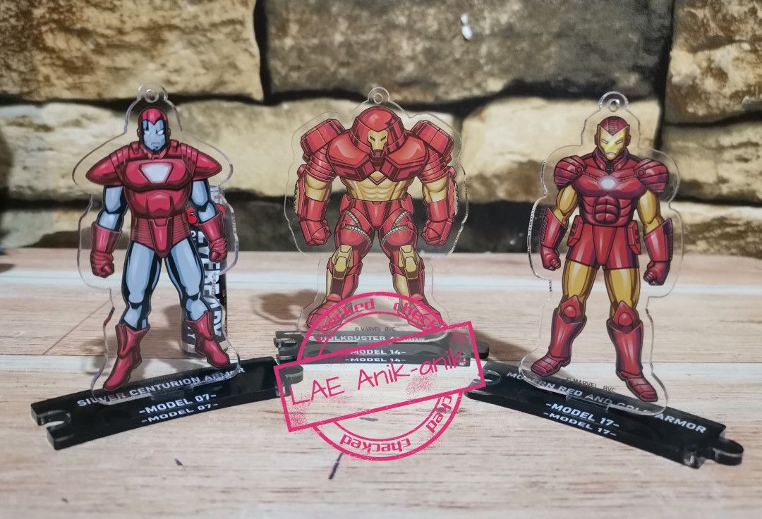 Ironman Acrylic Standee Set (Category: Character Goods) located in Taguig. Submitted by lae.onlineshop (Listing ID 1246449215, Image 1). Description: Ironman Acrylic standee set Set of 3 Issue: NO chains included Shopee checkout available. TRANSACTION FEES APPLY. MOP: Gcash/Unionbank only MOD: REGULAR JNT/Shopee checkout/Lalamove (By appointment) Shipping schedule? 15th & 30th of the month NEW MINER? ➡️PROVIDE your details Name: Complete address: