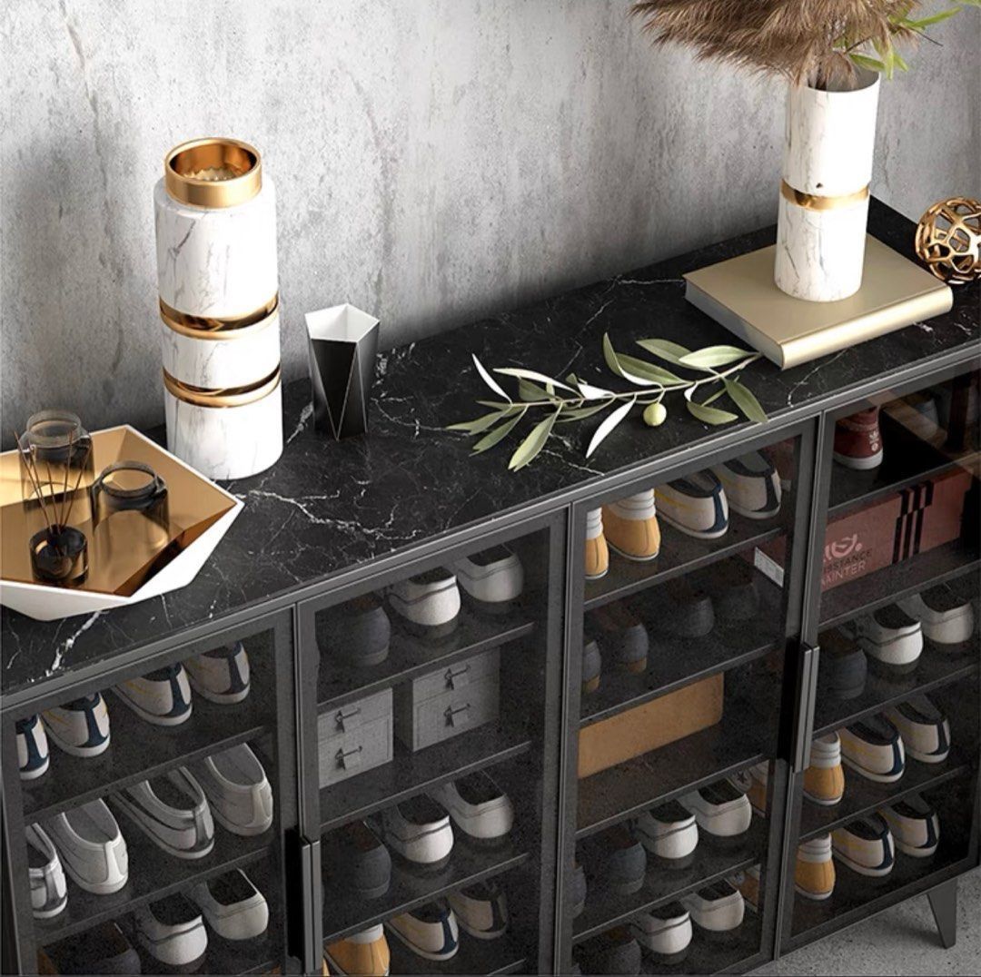 Glass shoe clearance cabinet