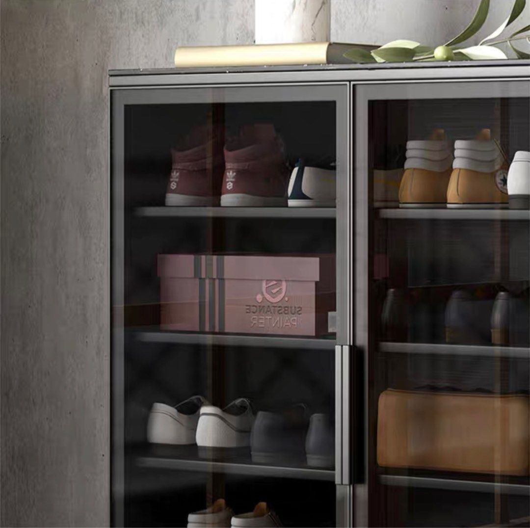 JAZ Modern Glass Shoe Cabinet, Furniture & Home Living, Furniture ...