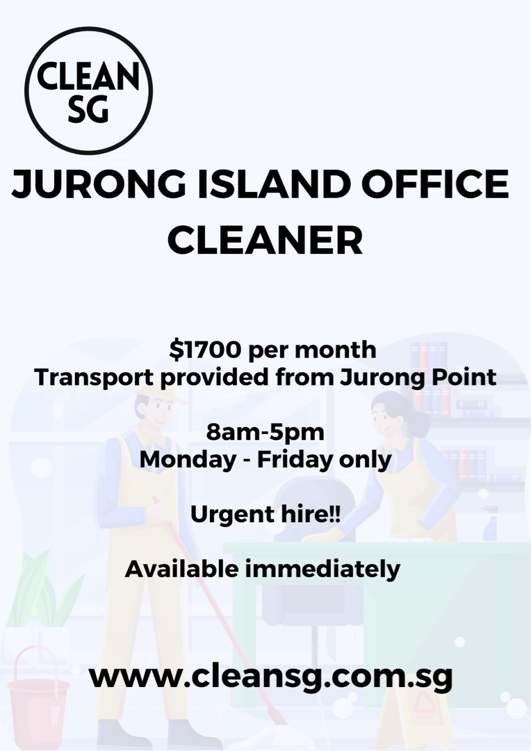 JURONG ISLAND OFFICE CLEANER, Jobs, Cleaning on Carousell