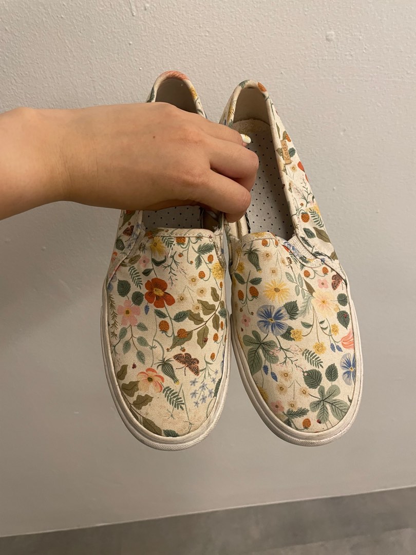 keds rifle paper slip ons