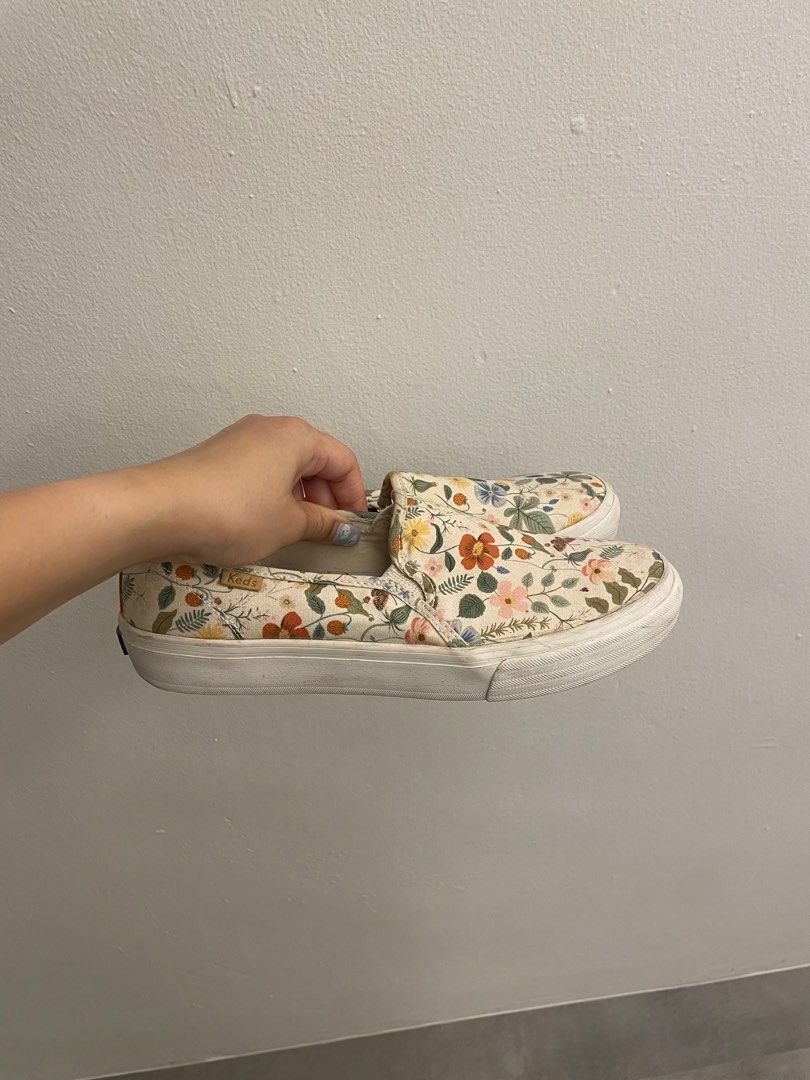 keds rifle paper slip ons