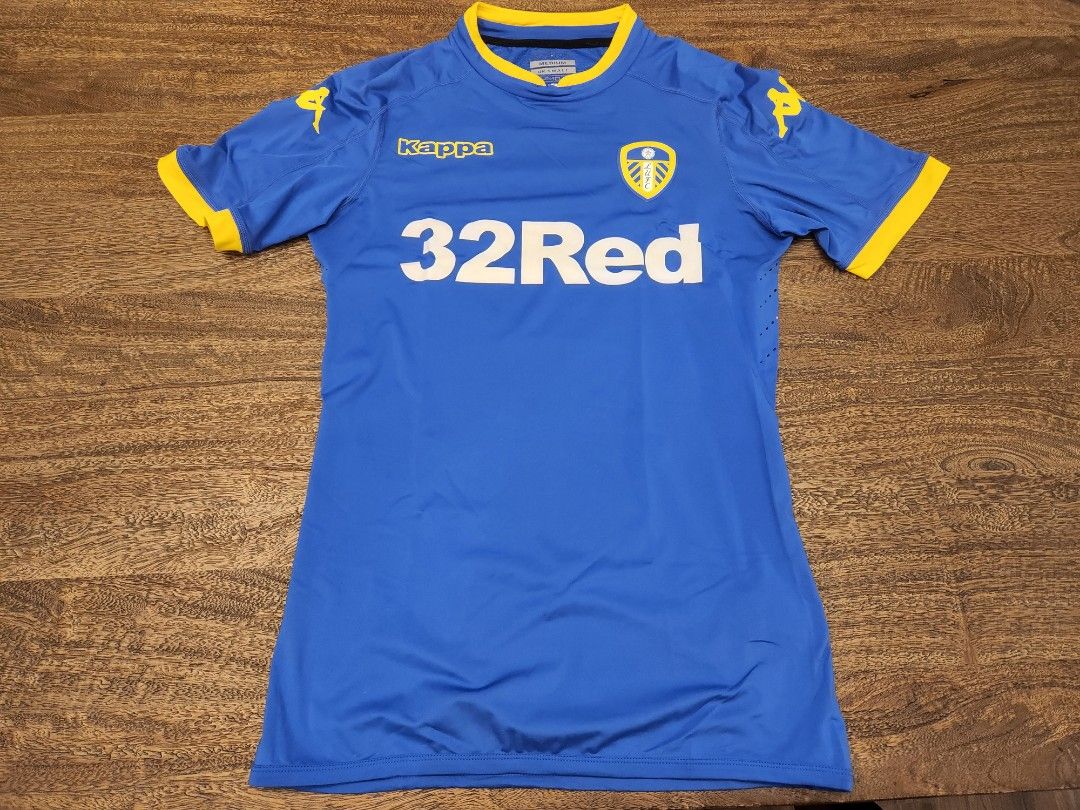 Leeds United FC Away Kappa Blue Jersey, UK S, Men's Fashion