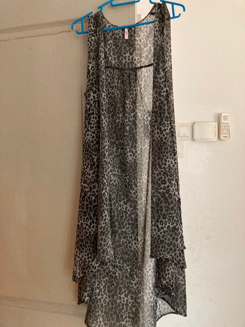 Leopard cheap sheer cardigan
