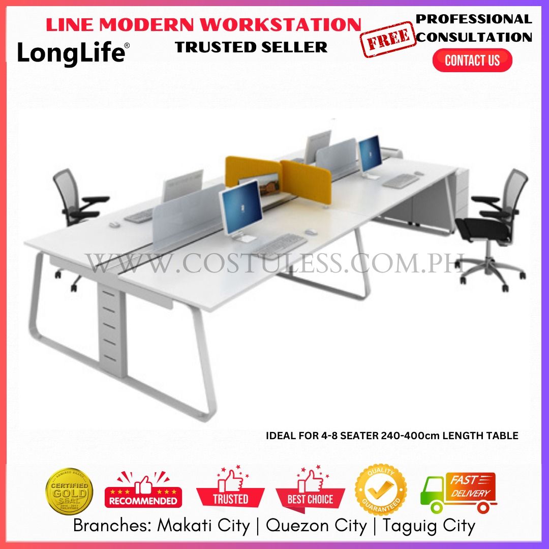 LINE MODERN WORKSTATION, Customize Office Partition, Customized Working Table, Status Modern Desk, Cubicles, Modular Partitions, Office Desk, Computer Desk, Customized Table, Computer Table (Category: Office Furniture & Fixtures) located in Makati City. Submitted by costuless_inc. (Listing ID 1231655301, Image 1). Description: Customize Item (Price is for posting only) (OUR SAMPLE FINISHED PRODUCT) Are you looking Line Modern Workstation, Customi