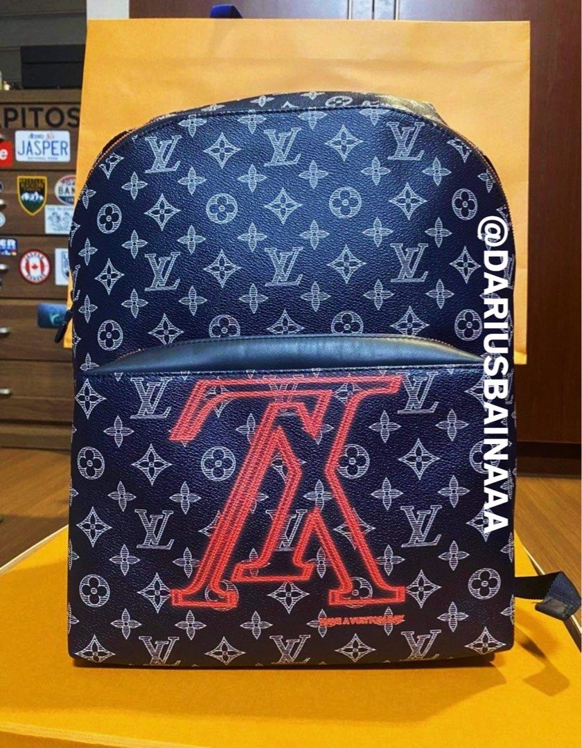 Pre-owned Louis Vuitton Apollo Backpack Monogram Upside Down Ink Navy
