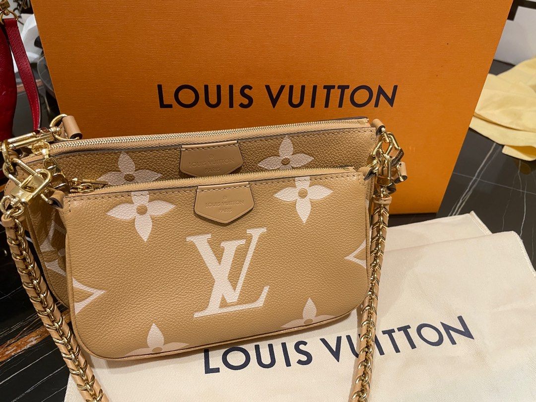 Louis Vuitton multi pochette accessories empreinte arizona beige