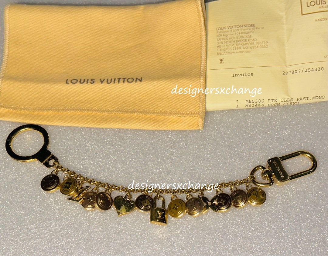 Louis-Vuitton-Bag-Charm-Porte-Cles-Chaine-Pastilles-Maron-M65386