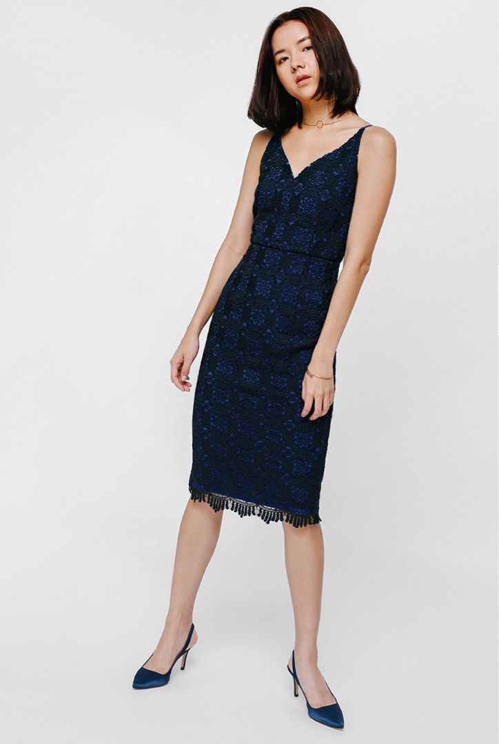 Love Bonito LB Belva Lace Midi Bodycon Dress Women s Fashion Dresses Sets Dresses on Carousell