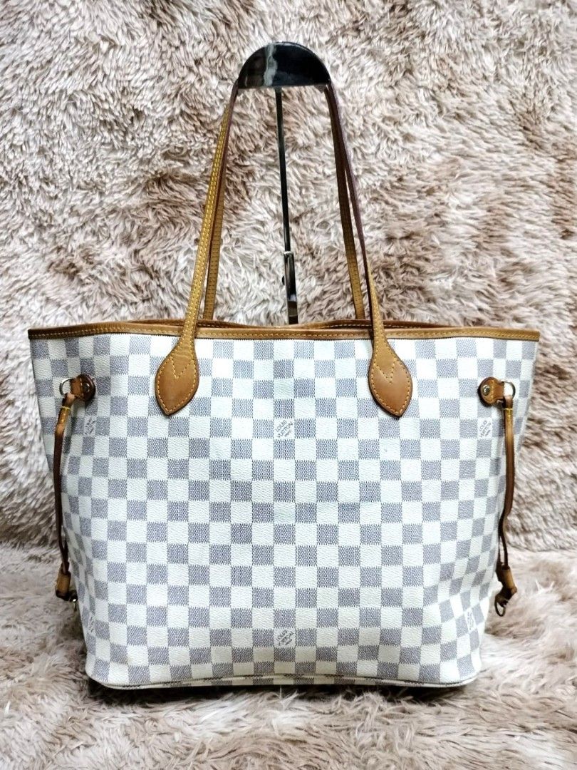 White clearance checkered neverfull