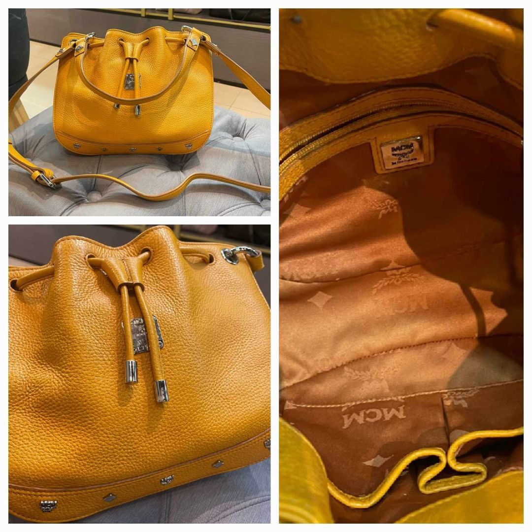 Mcm cognac bucket bag, Luxury, Bags & Wallets on Carousell