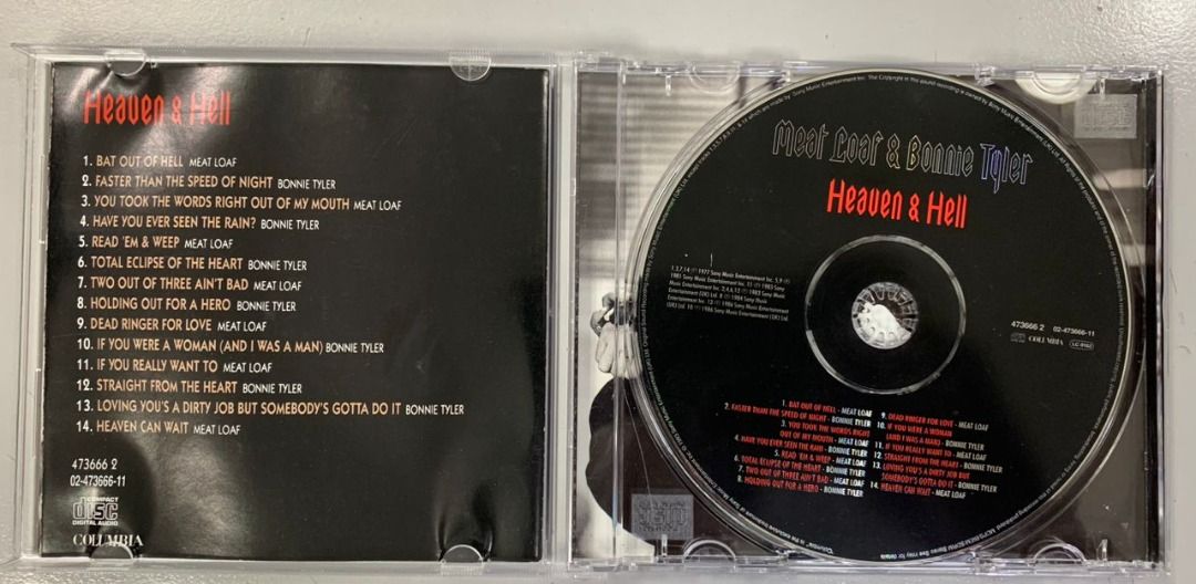 Meat Loaf & Bonnie Tyler Heaven & Hell (CD, EU, 1993) DGC28, Hobbies & Toys, Music & Media