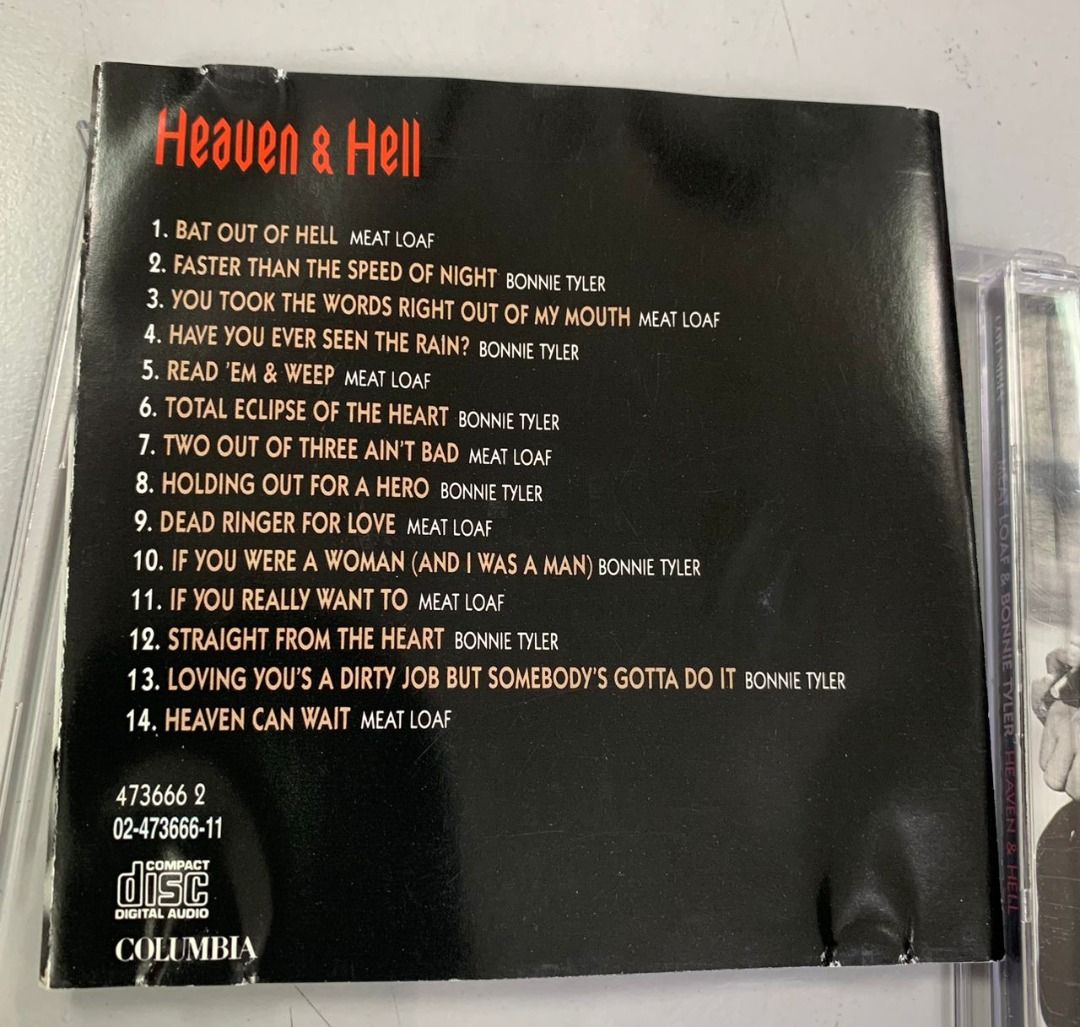 Meat Loaf & Bonnie Tyler Heaven & Hell (CD, EU, 1993) DGC28, Hobbies & Toys, Music & Media