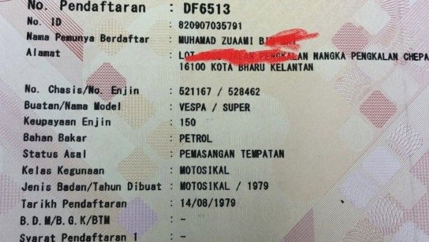 memindahkan nama kenderaan pemilik yang telah meninggal dunia kepada