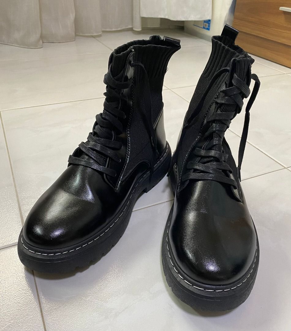 Men s black high cut boots shoe size 44 Men s Fashion Footwear