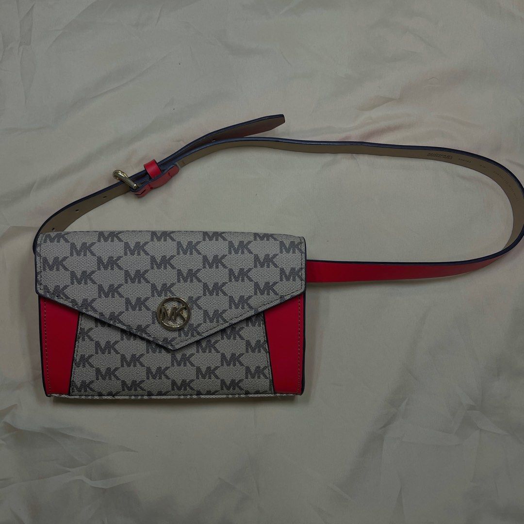 Red michael best sale kors fanny pack