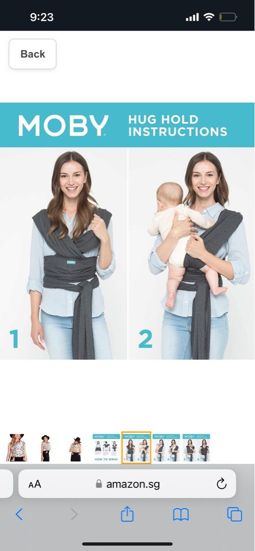 Moby Evolution Wrap (Category: Other Babies Going Out Needs) located in Singapore. Submitted by cocoling80 (Listing ID 1246508793, Image 5). Description: Never used it outside before. Honestly the moby wrap sounded like a great idea back then few months back but when I saw how long it was and how troublesome it could be to tie, I kind of gave up and opted for easier baby carriers. Bought it for around 80 plus dollars . I am letting this go at mer