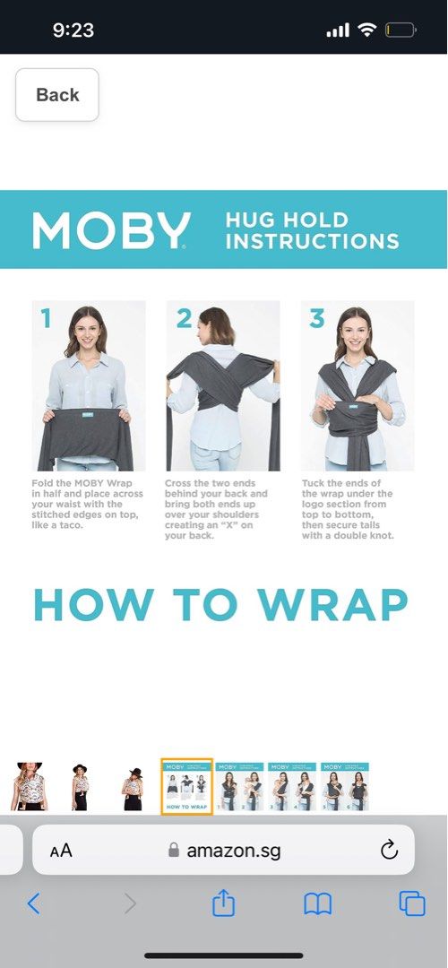 Moby Evolution Wrap (Category: Other Babies Going Out Needs) located in Singapore. Submitted by cocoling80 (Listing ID 1246508793, Image 6). Description: Never used it outside before. Honestly the moby wrap sounded like a great idea back then few months back but when I saw how long it was and how troublesome it could be to tie, I kind of gave up and opted for easier baby carriers. Bought it for around 80 plus dollars . I am letting this go at mer