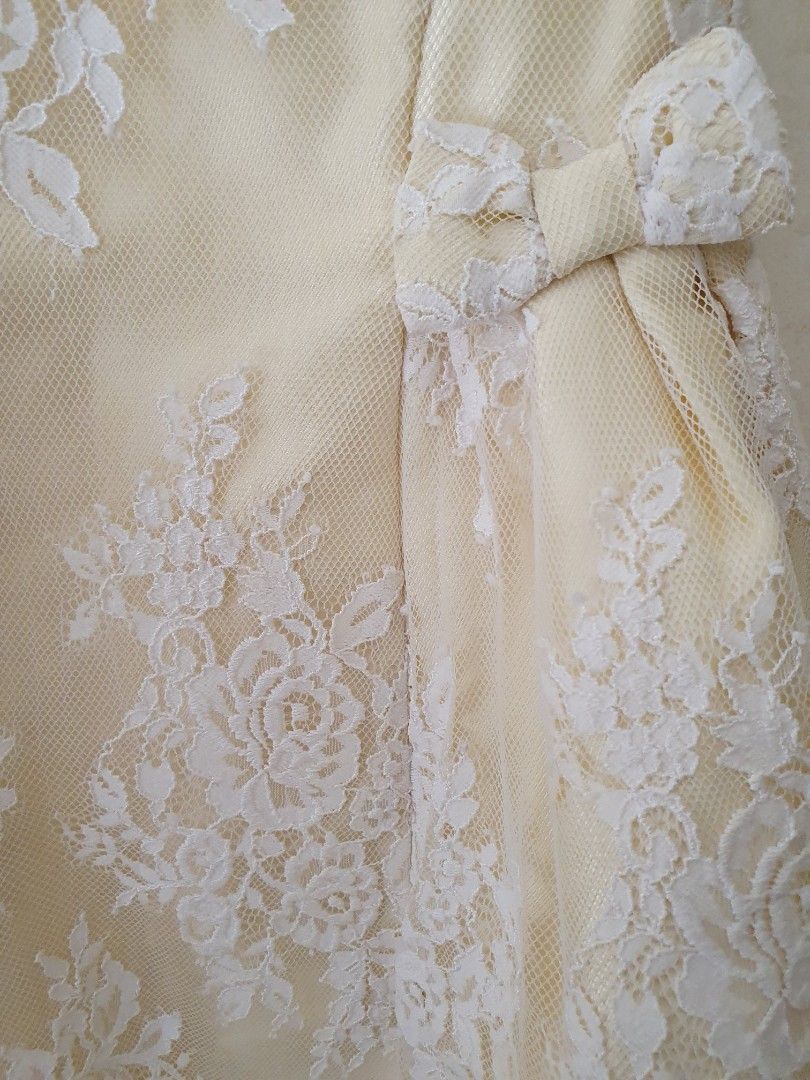 Monsoon Baby Light Yellow Sleeveless Lace Dress Gown