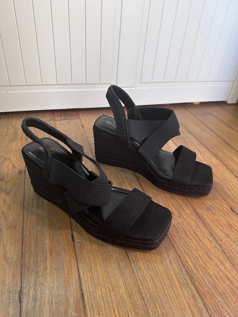 Womens black wedges uk sales