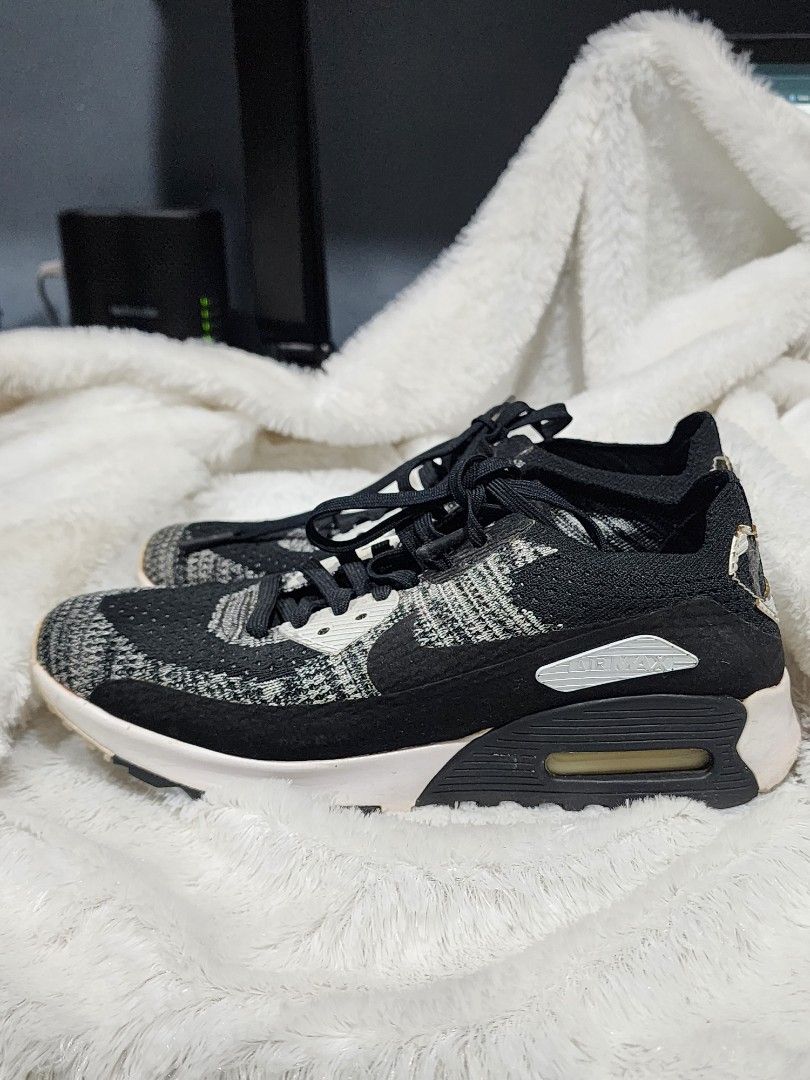 Nike Air Max 90 Ultra 2.0 Flyknit Trainers In Black Sz 38 Fesyen
