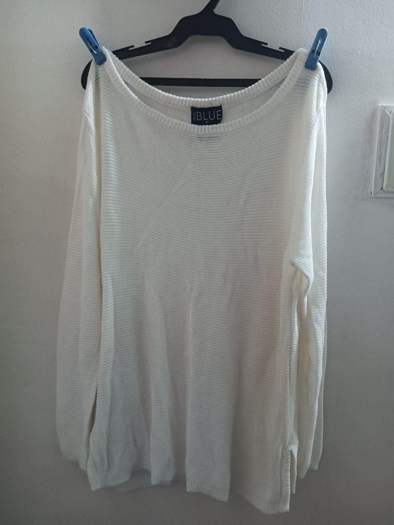 N&VY BLUE White See-through Longsleeves for Summer (Category: Longsleeves) located in Manila. Submitted by nikjavier (Listing ID 1246486824, Image 1). Description: SIZE MEDIUM-LARGE.