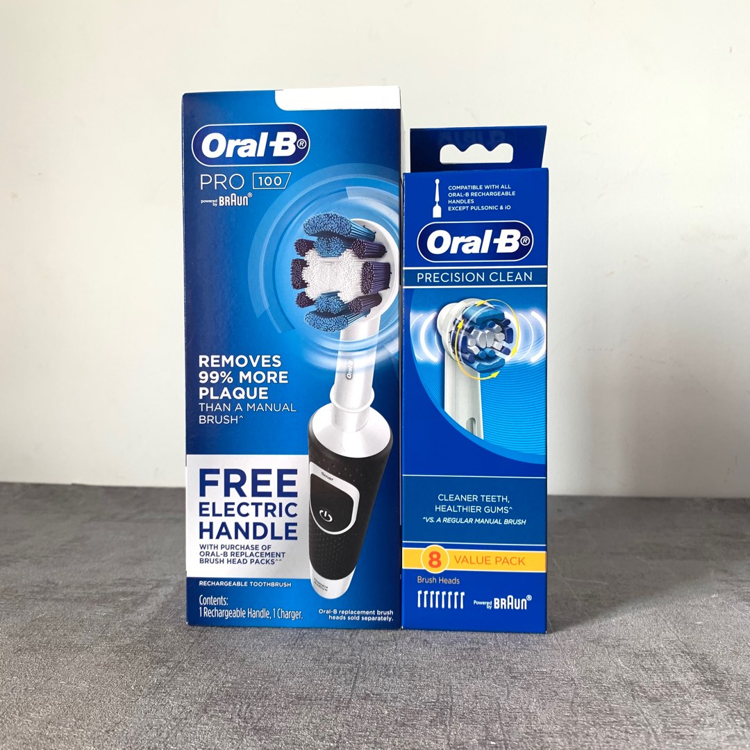 Oral B Electric Toothbrush Pro 100 Berus Gigi, Beauty & Personal Care