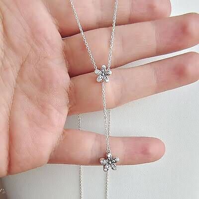 Pavé Daisy Flower Collier Necklace – Fiancée Jewellers