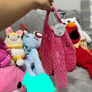 Pink Japanese Net Beach Bag