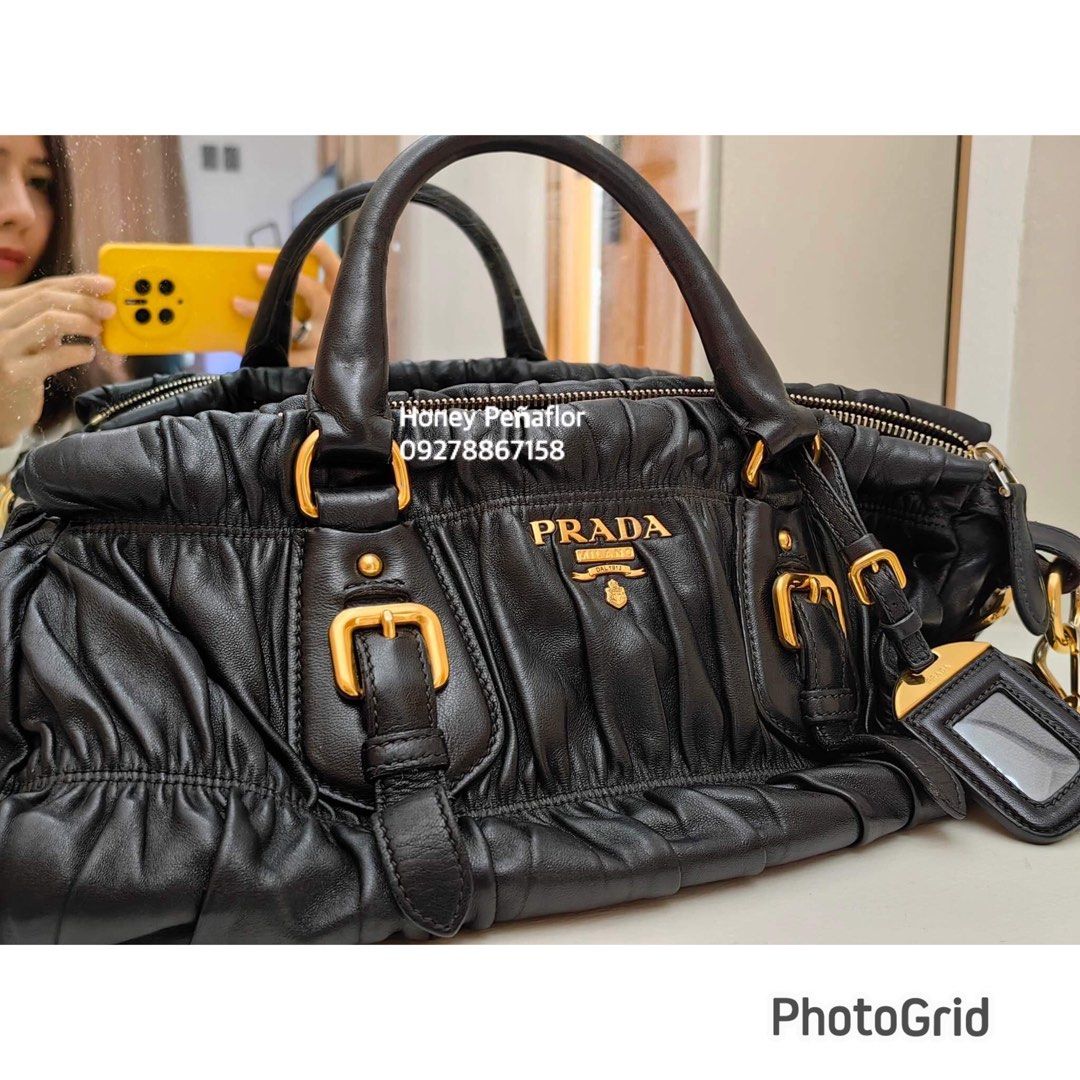 PRADA saffiano + tessuto nero, Luxury, Bags & Wallets on Carousell