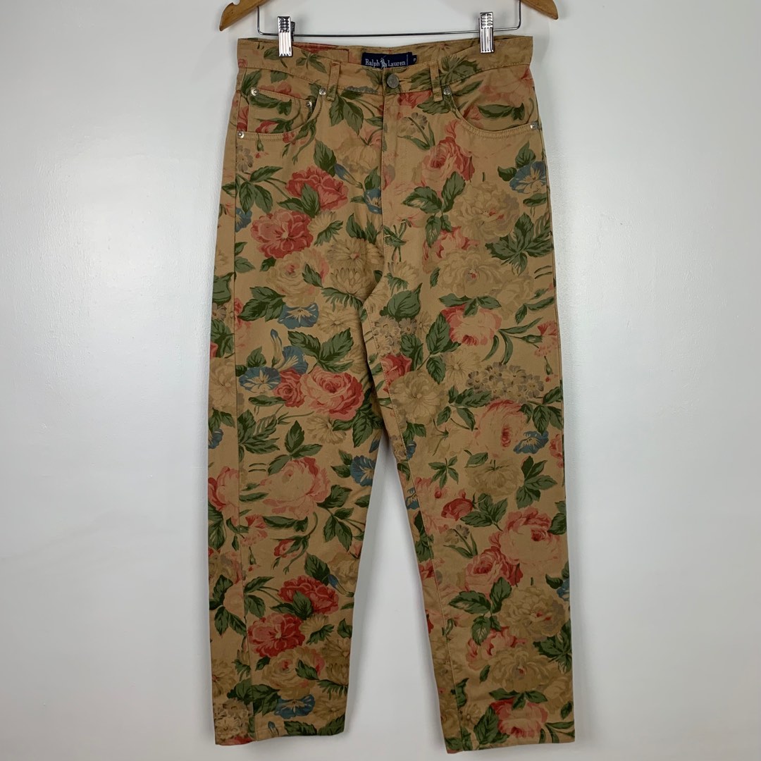 Ralph Lauren Floral Pants, Men's Fashion, Bottoms, Chinos on Carousell