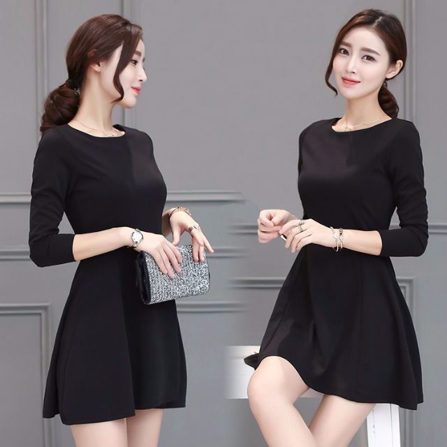Long sleeve skater dress formal clearance