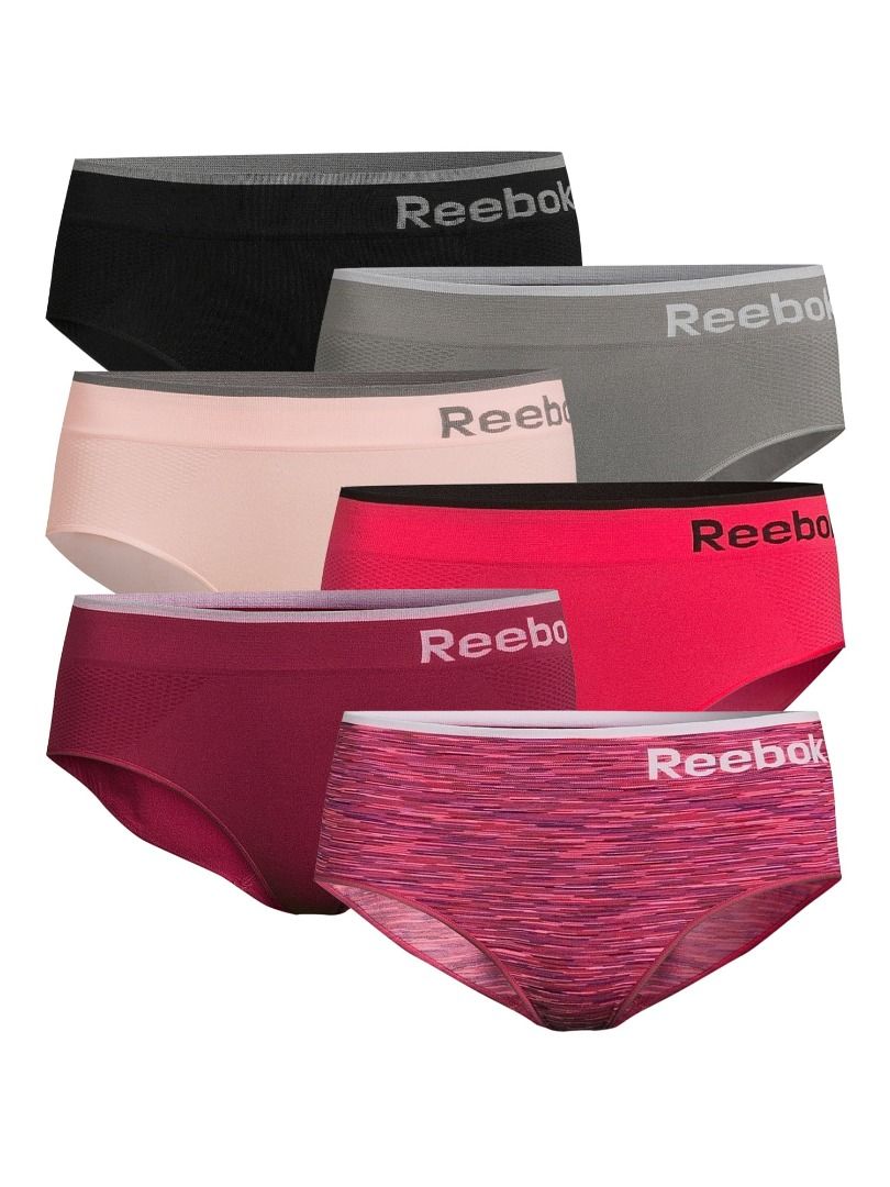 Reebok Womens Underwear Seamless Hipster Panties, 4-Pack