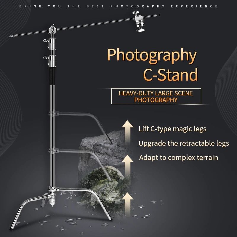 Backdrop Stand Heavy Duty Stainless Steel C-Stand Boom Arm